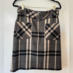 Vintage Plaid Skirt with Belt